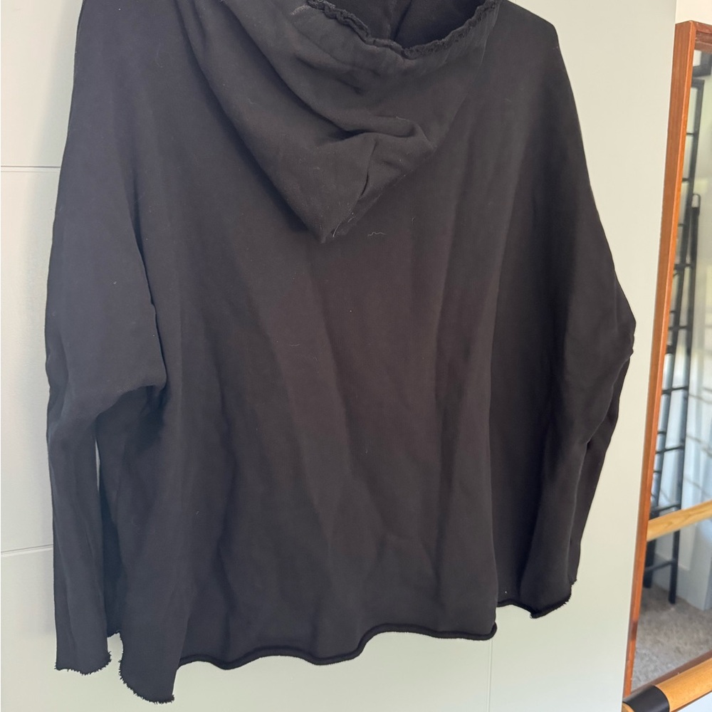 Frank & Eileen Tee Lab Hoodie Raw Edge distressed Black- M - Picture 2 of 4